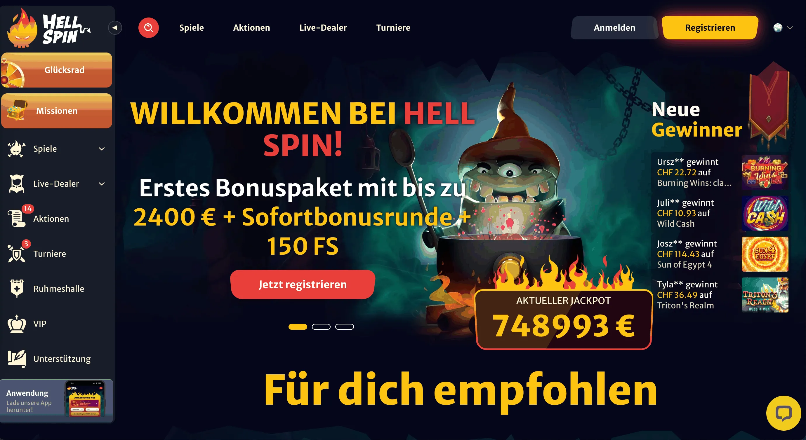 Hell Spin Casino Webseite Hell Spin Online Casino